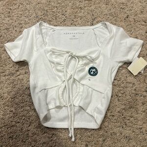 Aeropostalele White Crop Too with Ties